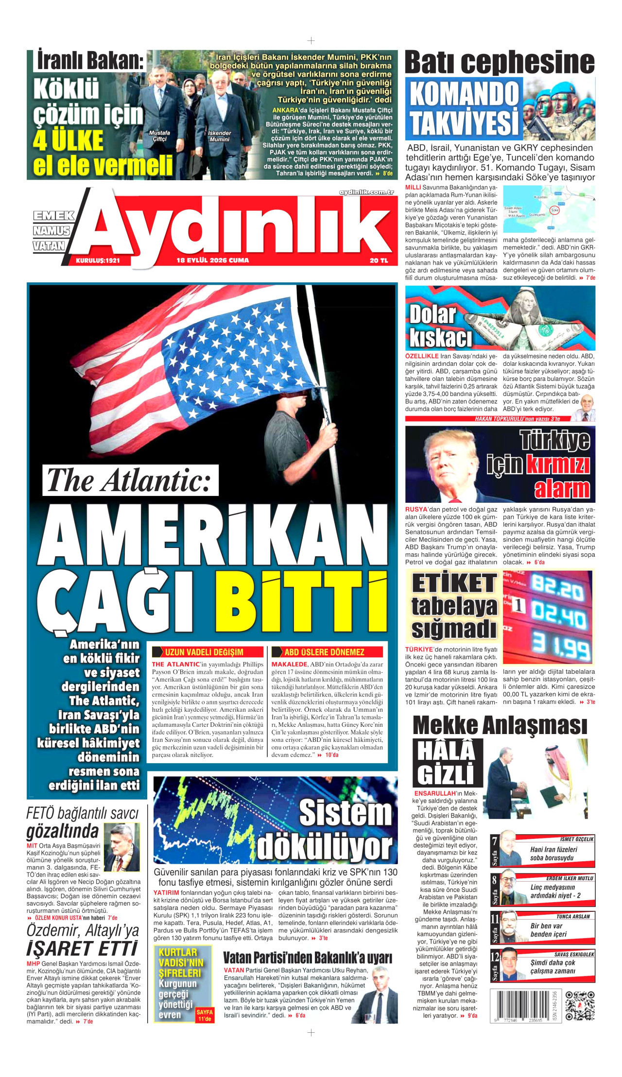 Aydınlık Gazetesi Gazetesi gazetesi manşeti