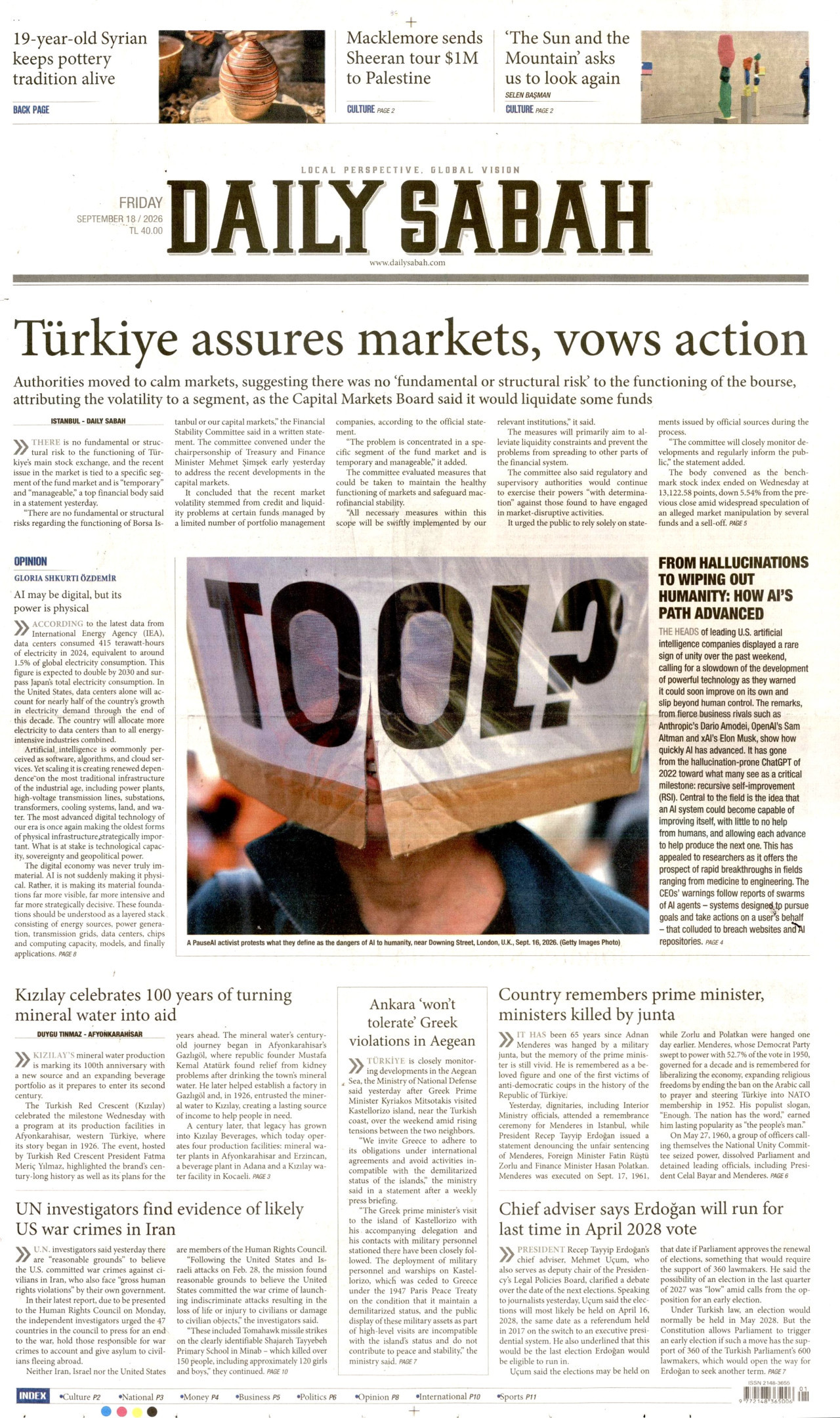 Daily Sabah Gazetesi gazetesi manşeti